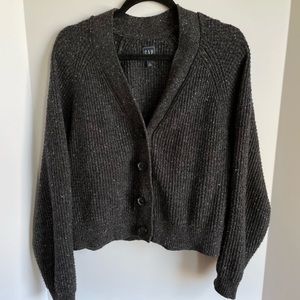 GAP Waffle Knit Cropped Cardigan